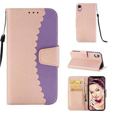 Lace Stitching Mobile Phone Case for iPhone Xr (6.1 inch) - Purple