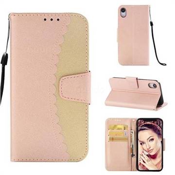 Lace Stitching Mobile Phone Case for iPhone Xr (6.1 inch) - Golden