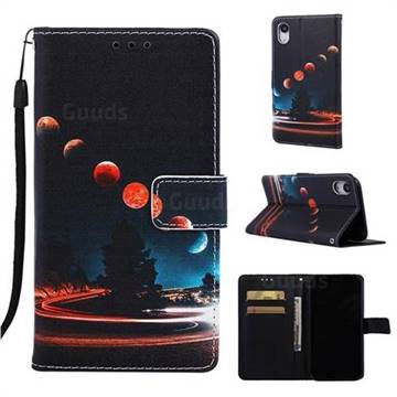 Wandering Earth Matte Leather Wallet Phone Case for iPhone Xr (6.1 inch)