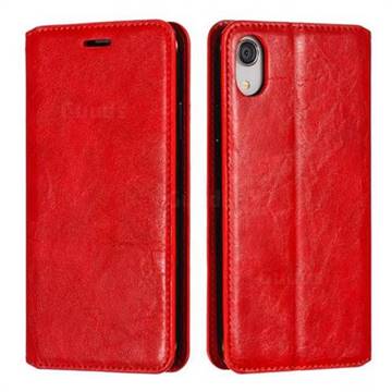 Retro Slim Magnetic Crazy Horse PU Leather Wallet Case for iPhone Xr (6.1 inch) - Red