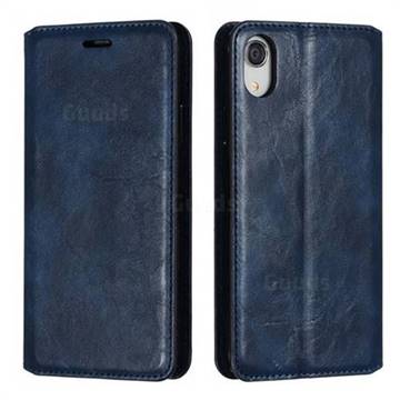 Retro Slim Magnetic Crazy Horse PU Leather Wallet Case for iPhone Xr (6.1 inch) - Blue