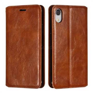 Retro Slim Magnetic Crazy Horse PU Leather Wallet Case for iPhone Xr (6.1 inch) - Brown