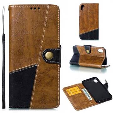 Retro Magnetic Stitching Wallet Flip Cover for iPhone Xr (6.1 inch) - Brown