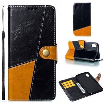 Retro Magnetic Stitching Wallet Flip Cover for iPhone Xr (6.1 inch) - Black