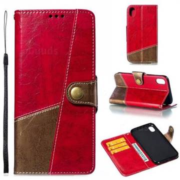 Retro Magnetic Stitching Wallet Flip Cover for iPhone Xr (6.1 inch) - Rose Red