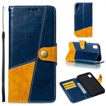 Retro Magnetic Stitching Wallet Flip Cover for iPhone Xr (6.1 inch) - Blue