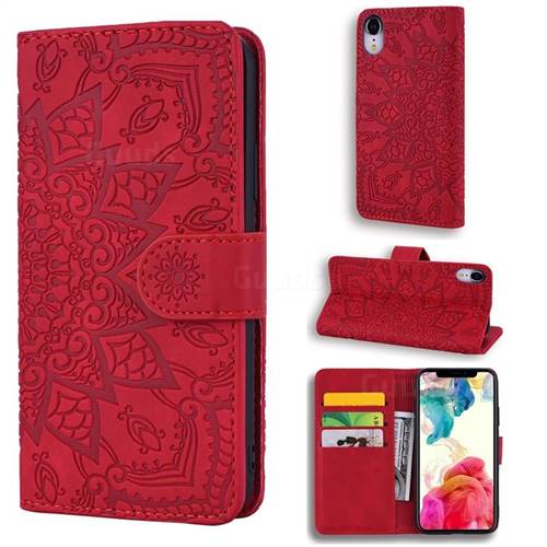 Retro Embossing Mandala Flower Leather Wallet Case for iPhone Xr (6.1 ...