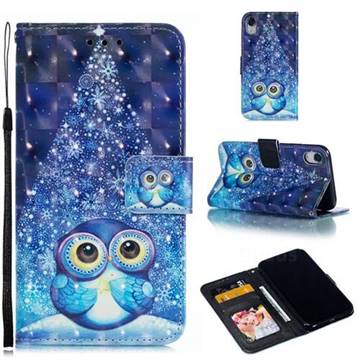 Stage Owl 3D Painted Leather Phone Wallet Case for iPhone Xr (6.1 inch)