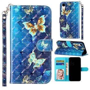 Rankine Butterfly 3D Leather Phone Holster Wallet Case for iPhone Xr (6.1 inch)