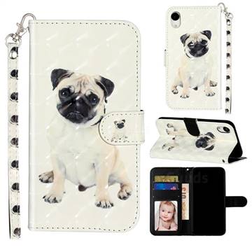 Pug Dog 3D Leather Phone Holster Wallet Case for iPhone Xr (6.1 inch)