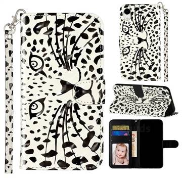 Leopard Panther 3D Leather Phone Holster Wallet Case for iPhone Xr (6.1 inch)
