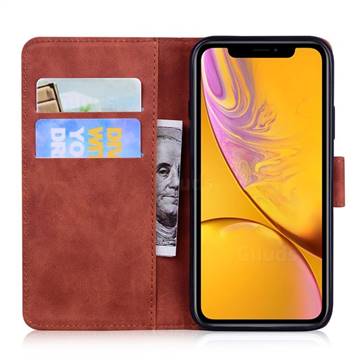 Retro Classic Skin Feel Leather Wallet Phone Case for iPhone Xr (6.1