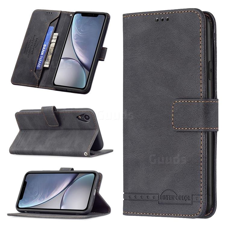 Binfen Color RFID Blocking Leather Wallet Case for iPhone Xr (6.1 inch) - Black