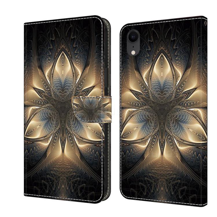 Resplendent Mandala Crystal PU Leather Protective Wallet Case Cover for iPhone Xr (6.1 inch)