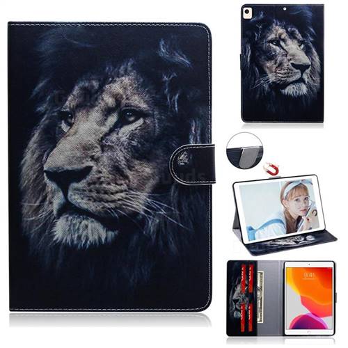 Lion Face Painting Tablet Leather Wallet Flip Cover for Apple iPad 10.2 (2019)