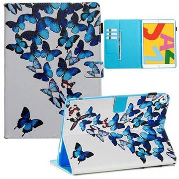 Blue Vivid Butterflies Folio Stand Leather Wallet Case for Apple iPad 10.2 (2019)