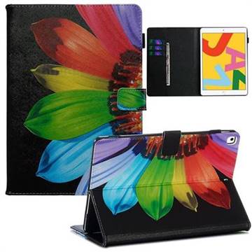 Colorful Sunflower Folio Stand Leather Wallet Case for Apple iPad 10.2 (2019)