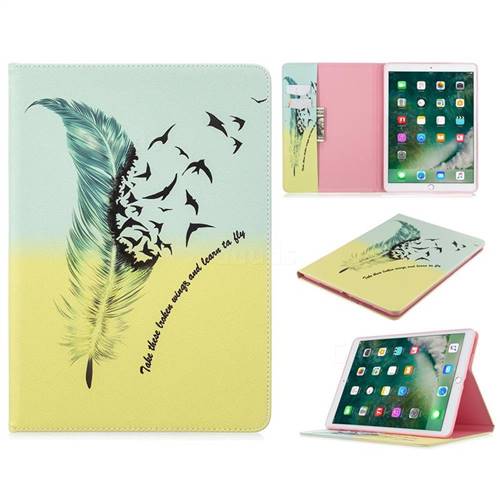 Feather Bird Folio Stand Leather Wallet Case for Apple iPad 10.2 (2019)