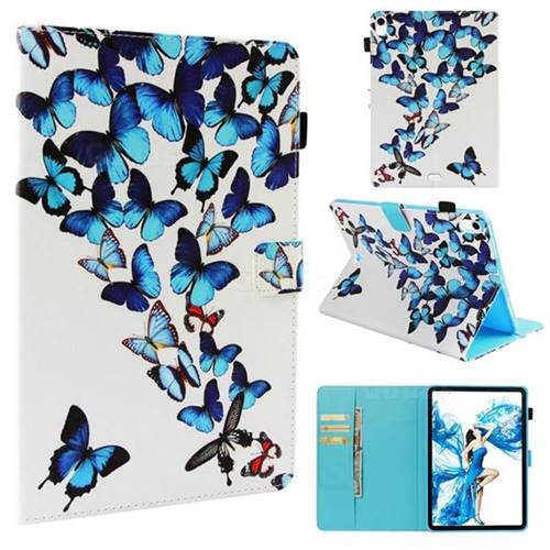 Blue Vivid Butterflies Folio Stand Leather Wallet Case for Apple iPad Pro 11 2018
