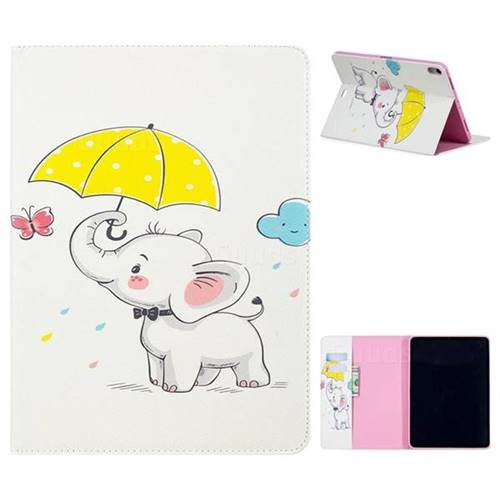 Umbrella Elephant Folio Stand Tablet Leather Wallet Case for Apple iPad Pro 11 2018