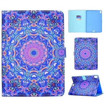 Purple Mandala Flower Folio Flip Stand Leather Wallet Case for Apple iPad Pro 11 2018