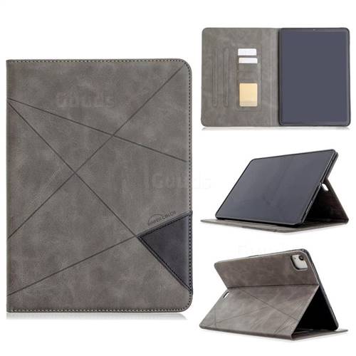Binfen Color Prismatic Slim Magnetic Sucking Stitching Wallet Flip Cover for Apple iPad Pro 11(2018) - Gray