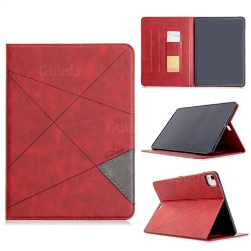 Binfen Color Prismatic Slim Magnetic Sucking Stitching Wallet Flip Cover for Apple iPad Pro 11(2018) - Red