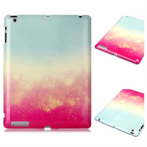 Sunset Glow Marble Clear Bumper Glossy Rubber Silicone Phone Case for iPad 4 the New iPad iPad2 iPad3
