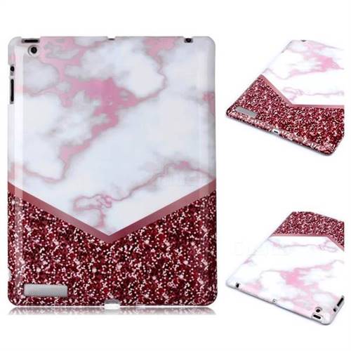 Stitching Rose Marble Clear Bumper Glossy Rubber Silicone Phone Case for iPad 4 the New iPad iPad2 iPad3