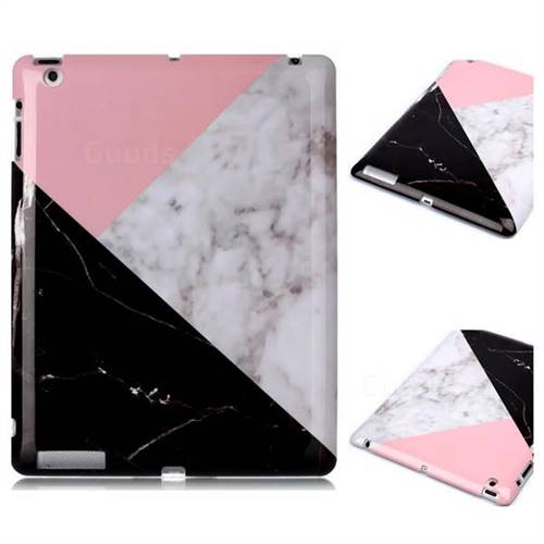 Tricolor Marble Clear Bumper Glossy Rubber Silicone Phone Case for iPad 4 the New iPad iPad2 iPad3