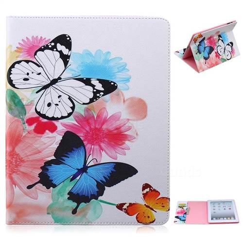 Vivid Flying Butterflies Folio Stand Leather Wallet Case for iPad 4 / the New iPad / iPad 2 / iPad 3