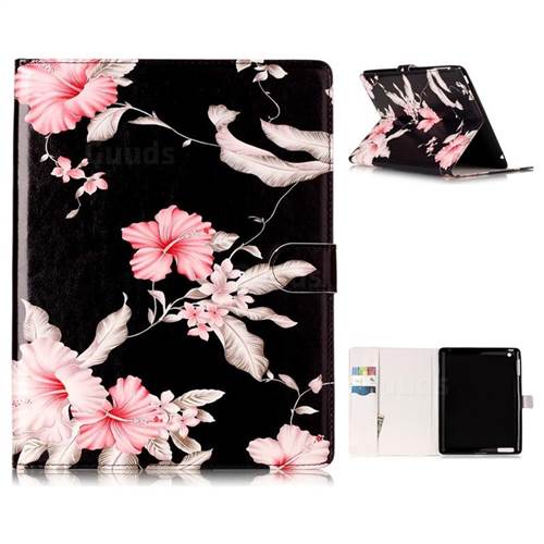 Azalea Flower Folio Flip Stand PU Leather Wallet Case for iPad 4 the New iPad iPad2 iPad3