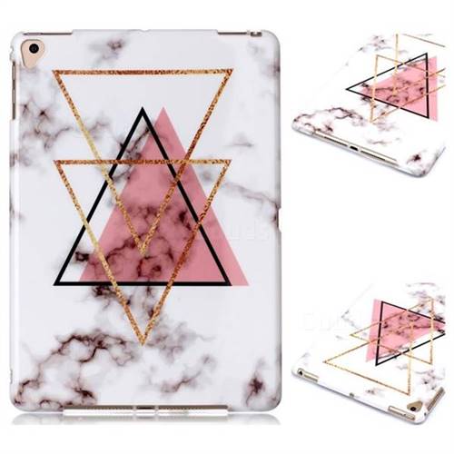 Inverted Triangle Powder Marble Clear Bumper Glossy Rubber Silicone Phone Case for iPad Air iPad5