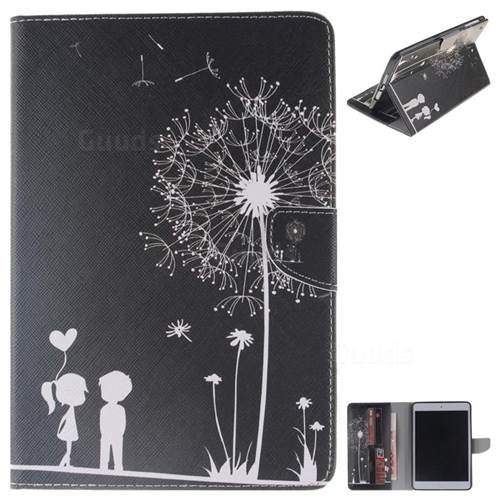 Black Dandelion Painting Tablet Leather Wallet Flip Cover for iPad Air iPad5