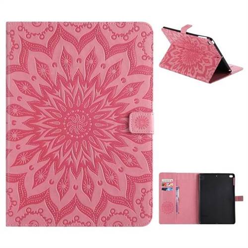 Embossing Sunflower Leather Flip Cover for iPad Air iPad5 - Pink