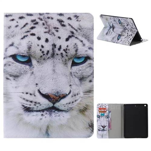 White Leopard Folio Flip Stand Leather Wallet Case for iPad Air iPad5