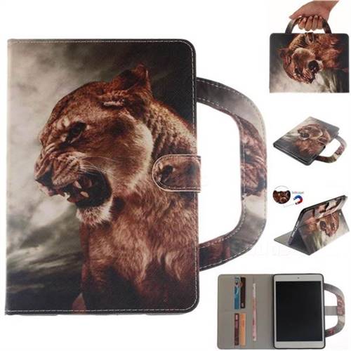 Majestic Lion Handbag Tablet Leather Wallet Flip Cover for iPad Air iPad5
