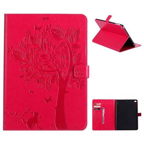 Embossing Butterfly Tree Leather Flip Cover for iPad Air iPad5 - Rose