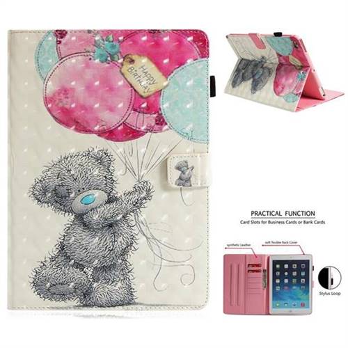 Gray Bear 3D Painted Leather Wallet Tablet Case for iPad Air iPad5