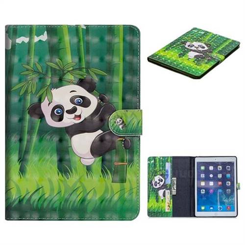 Climbing Bamboo Panda 3D Painted Leather Tablet Wallet Case for iPad Air iPad5