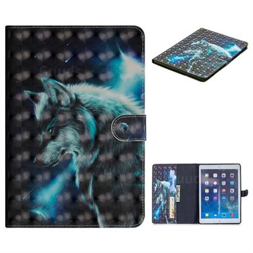 Snow Wolf 3D Painted Leather Tablet Wallet Case for iPad Air iPad5