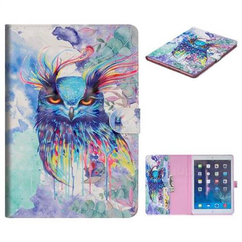 Watercolor Owl 3D Painted Leather Tablet Wallet Case for iPad Air iPad5