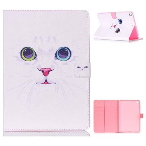 White Cat Folio Stand Leather Wallet Case for iPad Air iPad5
