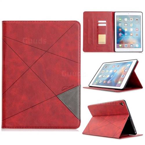 Binfen Color Prismatic Slim Magnetic Sucking Stitching Wallet Flip Cover for iPad Air iPad5 - Red