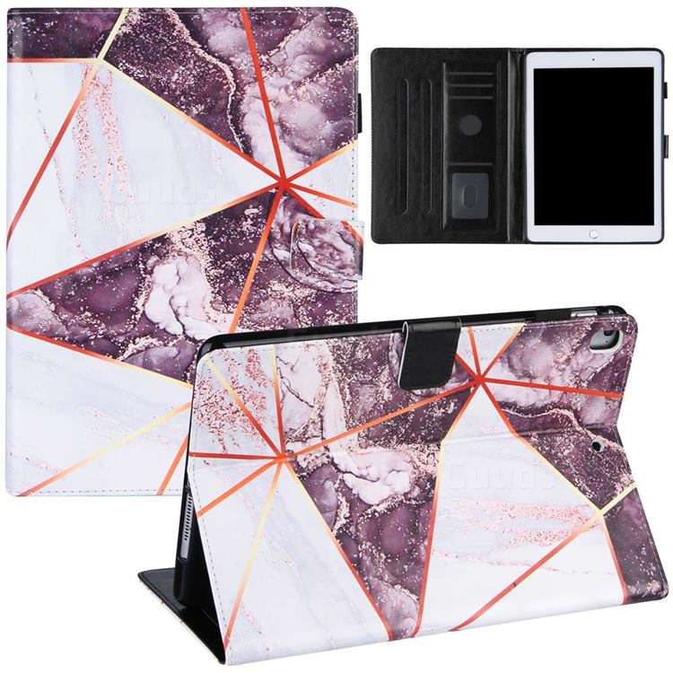 Black and White Stitching Color Marble Leather Flip Cover for Apple iPad Air iPad5