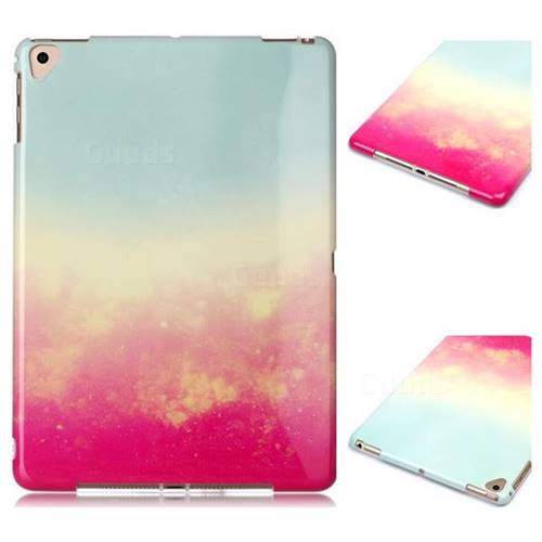 Sunset Glow Marble Clear Bumper Glossy Rubber Silicone Phone Case for iPad Air 2 iPad6