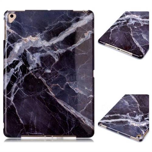 Gray Stone Marble Clear Bumper Glossy Rubber Silicone Phone Case for iPad Air 2 iPad6