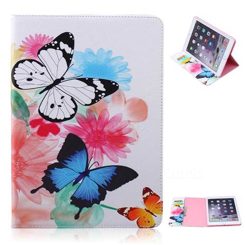 Vivid Flying Butterflies Folio Stand Leather Wallet Case for iPad Air 2 / iPad 6