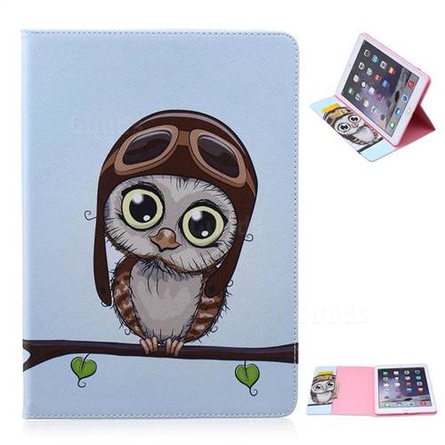 Owl Pilots Folio Stand Leather Wallet Case for iPad Air 2 / iPad 6