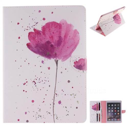 Purple Orchid Painting Tablet Leather Wallet Flip Cover for iPad Air 2 iPad6